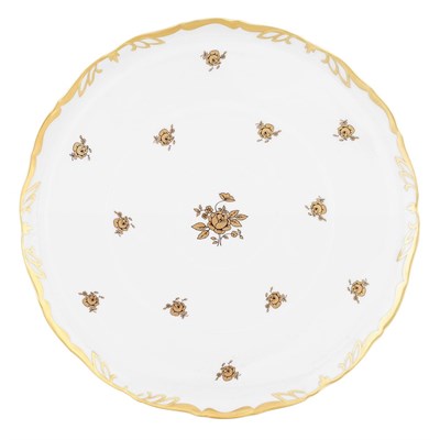 Тарелка для торта Queen's Crown Золотая роза 30 см - фото 27033