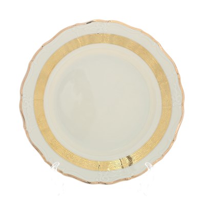Набор тарелок Thun Мария Луиза Золотая лента Ivory 25см (6 шт) - фото 27135
