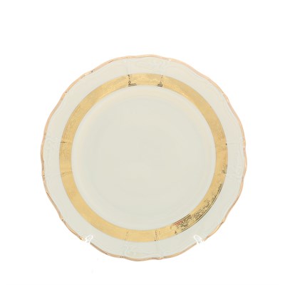 Набор тарелок Thun Мария Луиза золотая лента Ivory 27 см(6 шт) - фото 27136