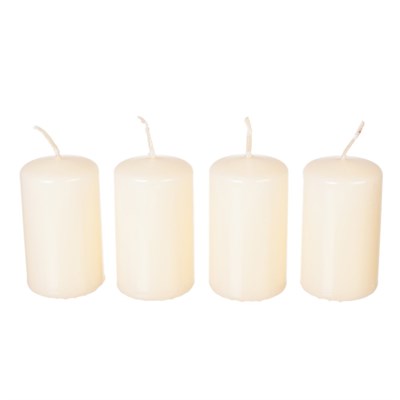 Набор свечей Adpal Cream (4 шт) 7/4 см лакированный кремовый - фото 27207