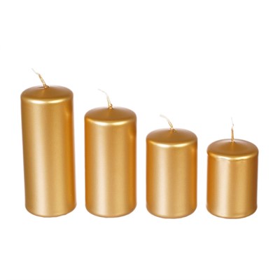 Набор свечей Adpal Gold mix (4 шт) 7,8,10,12/5 см металлик золотой - фото 27208