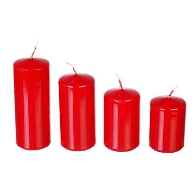 Набор свечей Adpal Red mix (4 шт) 7,8,10,12/5 см лакированный красный - фото 27209