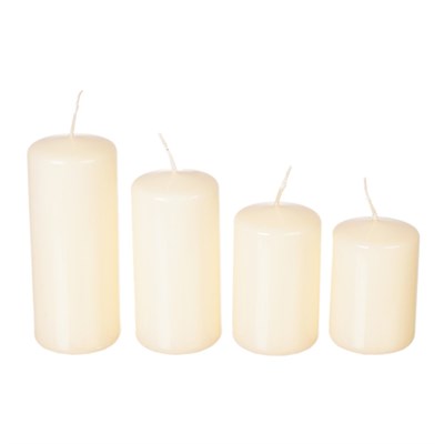 Набор свечей Adpal Cream mix (4 шт) 7,8,10,12/5 см лакированный кремовый - фото 27210