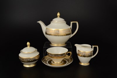 Чайный сервиз на 6 персон Falkenporzellan Cream Gold 17 предметов - фото 28520