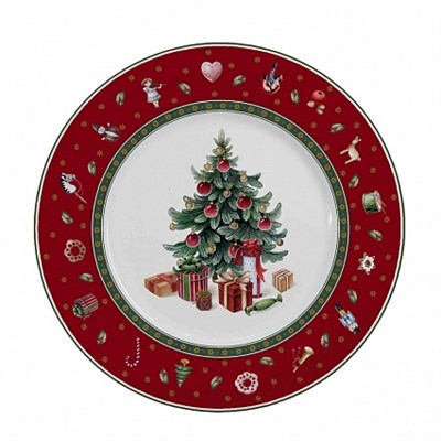 Тарелка Repast Christmas world Bordo диаметр 21 см - фото 29515