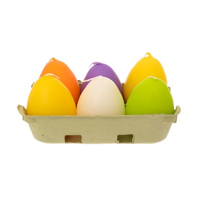 Набор свечей Adpal Пасхальные яйца (6 шт) 6/4,5 матовый - фото 30570