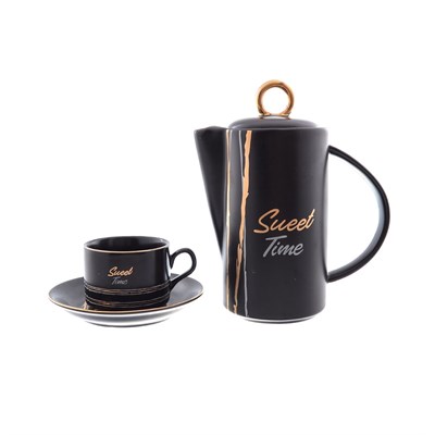 Чайный сервиз Royal Classics Sweet Time 13 предметов (чайник с крышкой 6 чашек 6 блюдец) - фото 31957