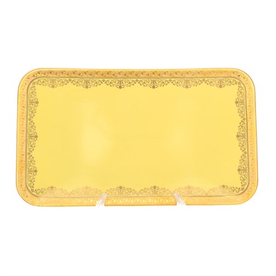 Блюдо прямоугольное Falkenporzellan Maxim Square - Lillet Yellow Gold 35 см - фото 32830