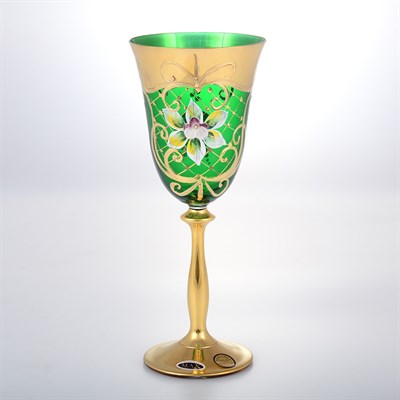 Анжела набор бокалов для вина зеленый Bohemia Star Crystal 250 мл(6 шт) - фото 33204