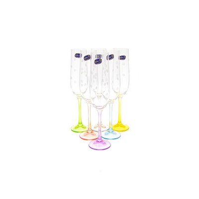 Набор фужеров для шампанского Crystalex Bohemia Арлекино 190 мл(6 шт) - фото 35534