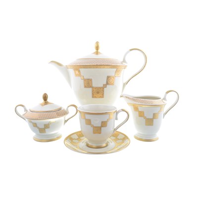 Чайный сервиз Carlsbad Ромео Золотой орнамент 6 персон 15 предметов - фото 36162