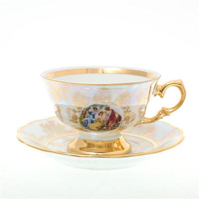 Набор чайных пар 220 мл Мадонна Перламутр Sterne porcelan (6 пар) - фото 37452