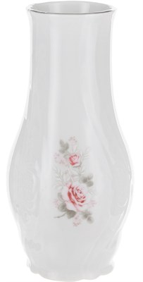 Ваза 11 см "Bernadotte" декор "Бледная роза, отводка платина" - фото 39206