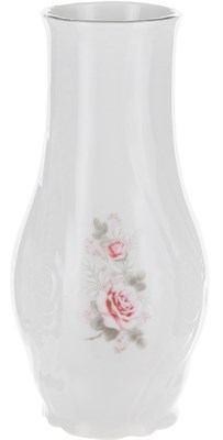 Ваза 19 см "Bernadotte" декор "Бледная роза, отводка платина" - фото 39216
