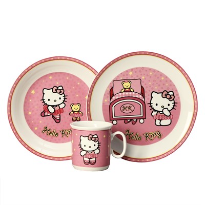 Детский набор "Cairo", 3 предмета; декор "Hello Kitty", розовый; в подар. упаковке - фото 39362