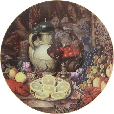 Тарелка настенная 27 см; декор "Натюрморт с фруктами" - фото 39592