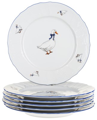 Набор тарелок 25 см Bernadotte Гуси (6 штук) - фото 39668