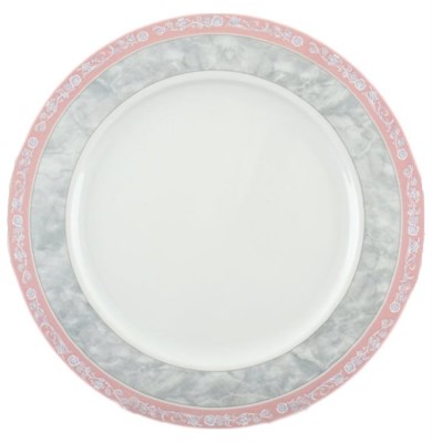 Набор тарелок десертных 19 см 6 штук; "Jana", декор "Серый мрамор с розовым кантом" - фото 39711