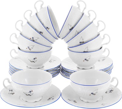 Набор чайных пар 360 мл Bernadotte Гуси (6 пар) низкая чашка - фото 39712