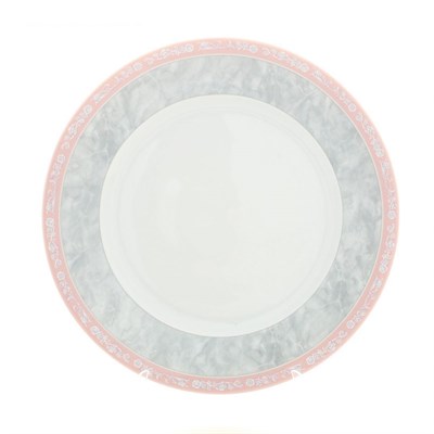 Блюдо мелкое 30 см; "Jana", декор "Серый мрамор с розовым кантом" - фото 39728