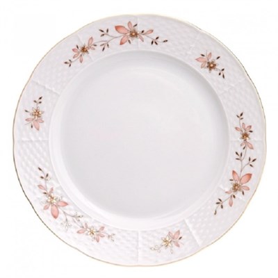 Набор тарелок мелких 24 см 6 штук; "Menuet", декор "Золотые ветки, отводка золото" - фото 39810