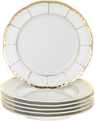 Набор тарелок десертная 17 см 6 штук; "Menuet", декор "Отводка золото, золотые держатели" - фото 39911