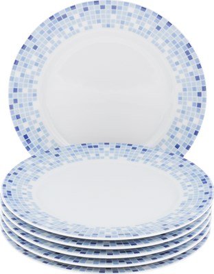 Набор тарелок десертная 19 см 6 штук; "Opal",  декор "Мозаика" - фото 40070