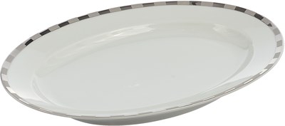 Блюдо овальное "Opal" 24 см; декор "Платиновые пластинки"; отводка платина - фото 40093