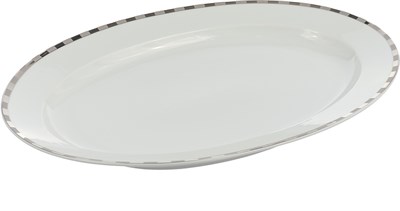 Блюдо овальное "Opal" 36 см; декор "Платиновые пластинки"; отводка платина - фото 40095