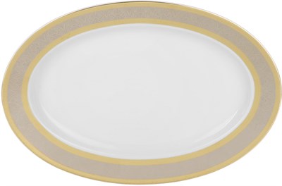 Блюдо овальное 24 см;"Opal" декор "Широкий кант платина, золото" - фото 40134