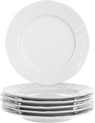 Набор тарелок десертная 19 см 6 штук; "Bernadotte",недекорированная - фото 40757