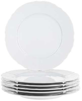 Набор тарелок мелкая 27 см 6 штук; "Bernadotte",недекорированная - фото 40766