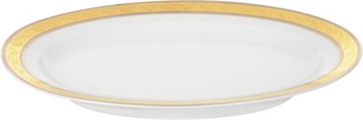 Блюдо овальное 24 см; "Christine", декор "Платиново-золотая лента" - фото 41017