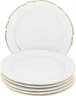 Набор тарелок десертная 19 см 6 штук; "Constance", декор "Отводка золото" - фото 41171