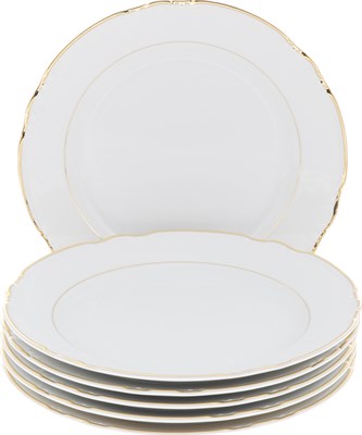 Набор тарелок мелкая 24 см 6 штук; "Constance", декор "Отводка золото" - фото 41173