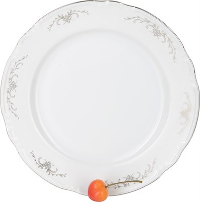 Набор тарелок мелкая 21 см 6 штук; "Constance", декор "Серый орнамент, отводка платина" - фото 41280