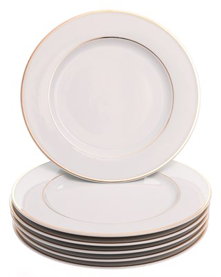 Набор тарелок мелких 25 см 6 шт; "LOUISE", декор "Отводка золото" - фото 41779