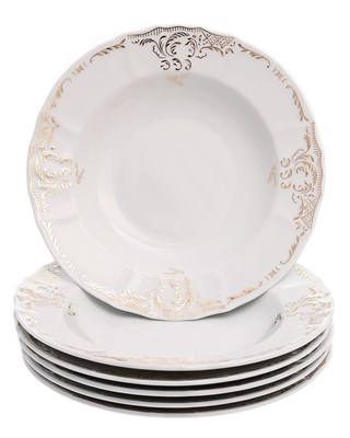 Набор тарелок глубокая 23 см 6 шт; "Bernadotte",  декор "Золотой орнамент" - фото 42111