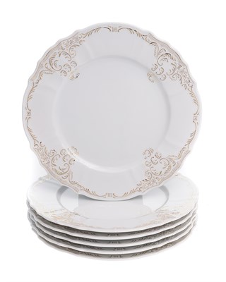 Набор тарелок мелких 27 см 6 шт; "Bernadotte",  декор "Золотой орнамент" - фото 42126