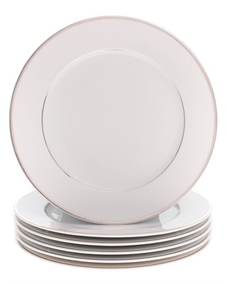 Набор тарелок мелких 21 см 6 шт; "LOUISE", декор "Отводка платина" - фото 42388