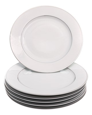 Набор тарелок мелких 27 см 6 шт; "LOUISE", декор "Отводка платина" - фото 42396