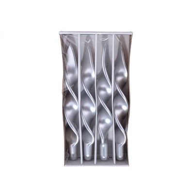 Набор свечей Adpal Ribbon (4 шт) 27/2,2 см металлик серебряный - фото 42936