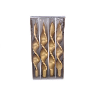 Набор свечей Adpal Ribbon (4 шт) 27/2,2 см металлик золотой - фото 42937