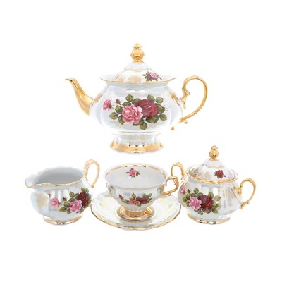 Чайный сервиз на 6 персон Queen's Crown Aristokrat Роза 15 предметов - фото 43536