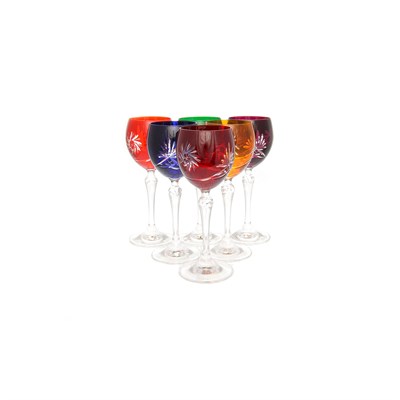 Набор бокалов для вина Цветной хрусталь 150мл(6 шт) - фото 45371