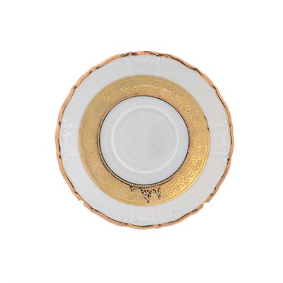 Блюдце кофейное Thun Мария Луиза золотая лента Ivory - фото 46017