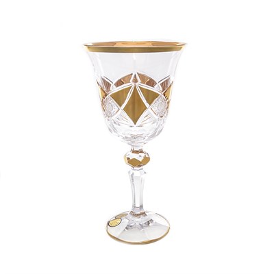 Набор бокалов для вина хрусталь с золотом Bohemia Max Crystal 220 мл(6 шт) - фото 46018