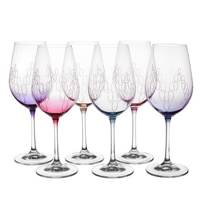 Набор бокалов для вина Crystalex Bohemia Арлекино 450мл (6 шт) - фото 47849