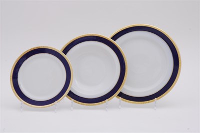 Набор тарелок на 6 персон "Сабина" Кобальт Leander 18 предметов - фото 51450
