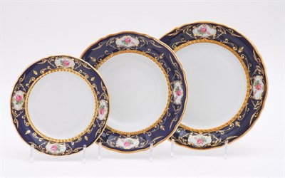 Набор тарелок на 6 персон "Соната мелкие цветы" Кобальт Leander 18 предметов - фото 51453